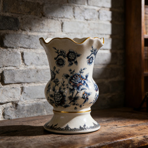 Elegant Glazed Floral Ceramic Vase