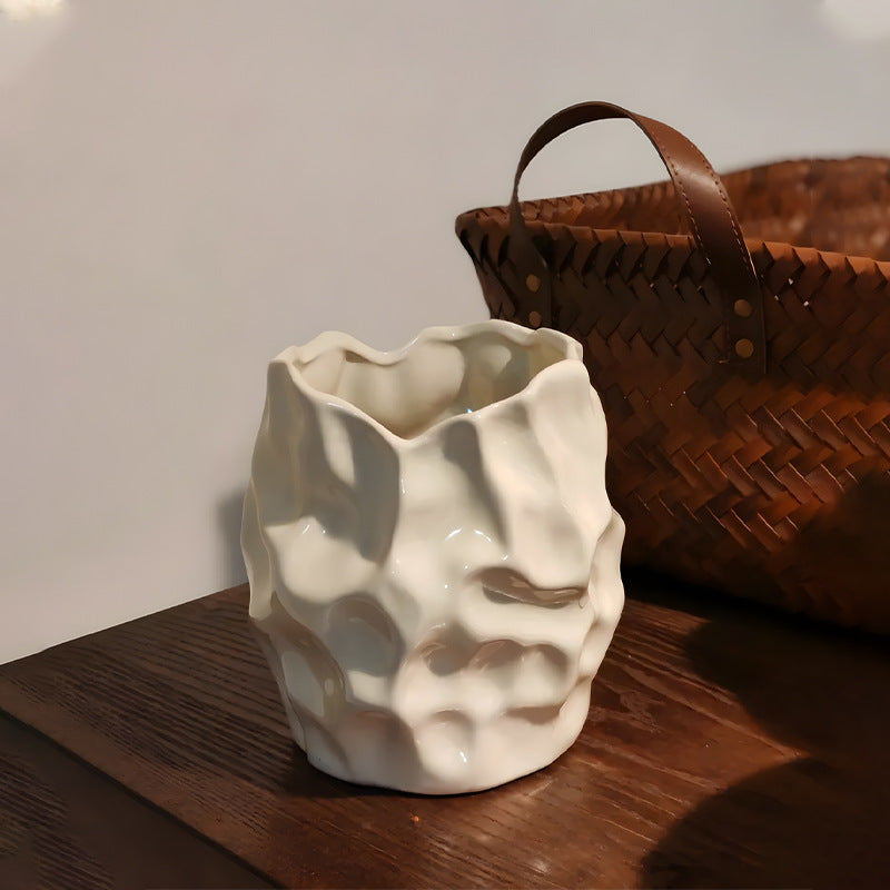 Milk White Ceramic Vase