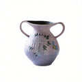 Handmade Ceramic Vase with Hand-Painted Wisteria